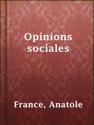 cover image of Opinions sociales